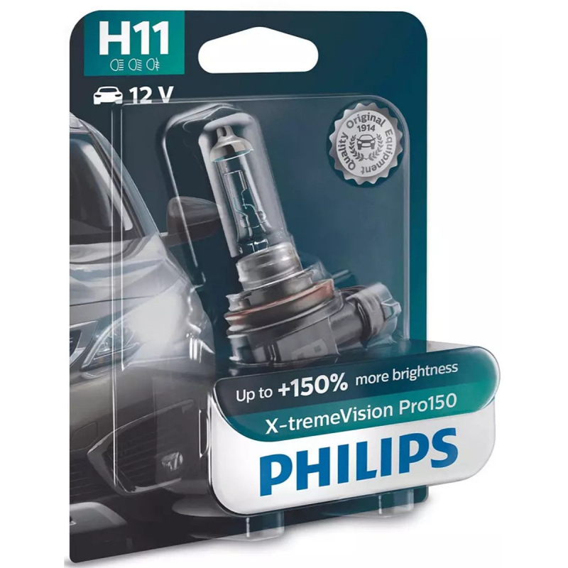H11 X Tremevision Pro150 Pærer +150% Mere Lys (1 Stk) fra Philips