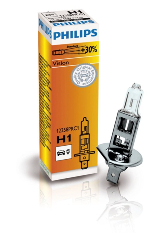 H1 Pære   Vision Premium +30% Mere Lys fra Philips